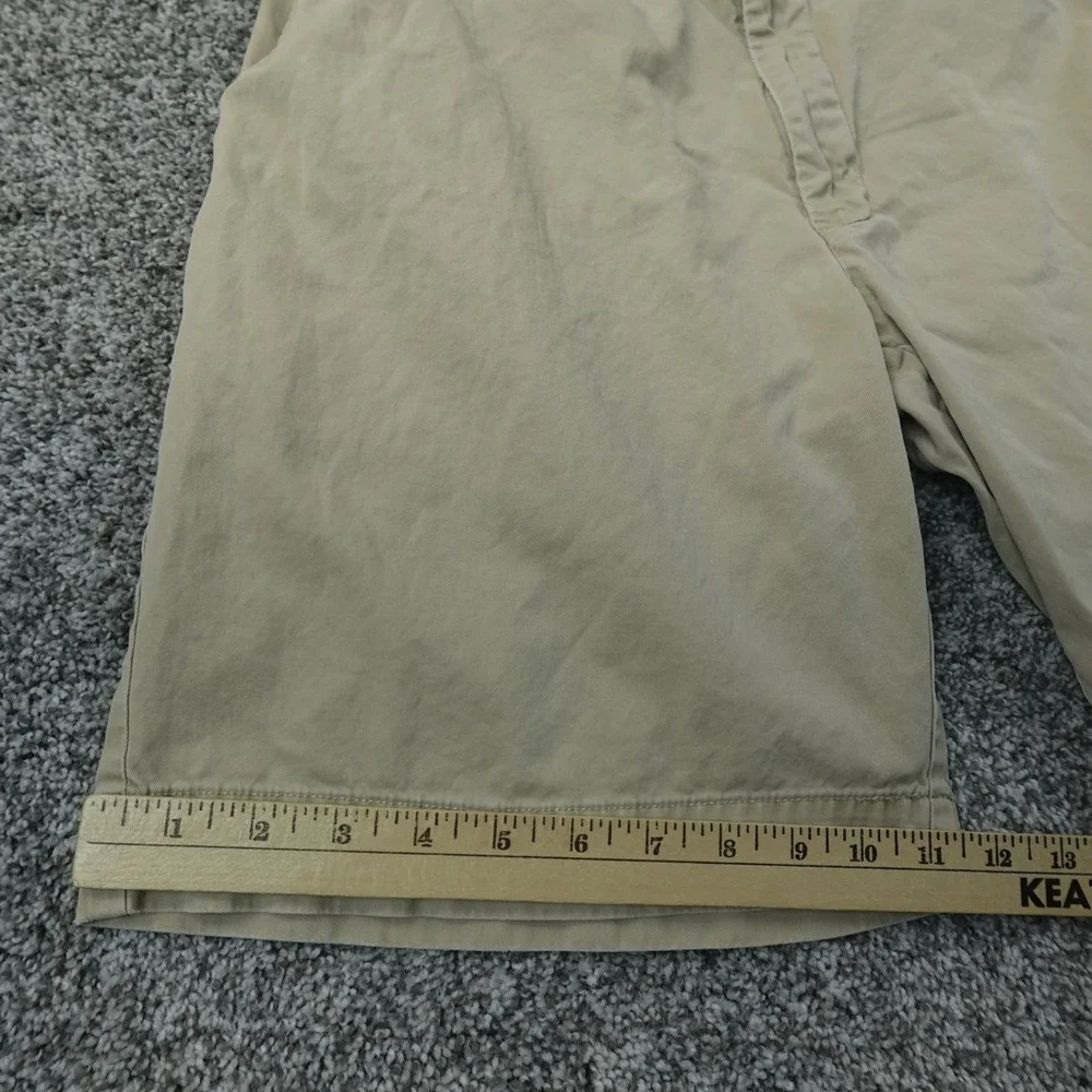 VTG Polo Ralph Lauren Shorts Mens 32 Beige Tan Brown Chino Khaki Golf Flat Front